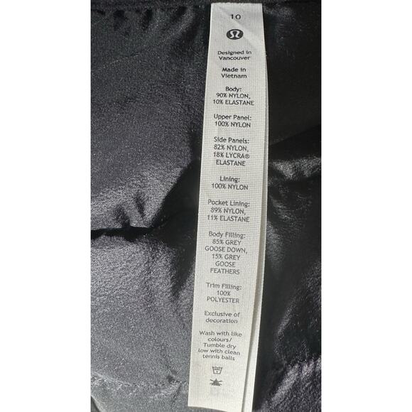 Lululemon Down for It All Vest Black Size 10 NWT Goose Down PrimaLoft Warm - Picture 15 of 16